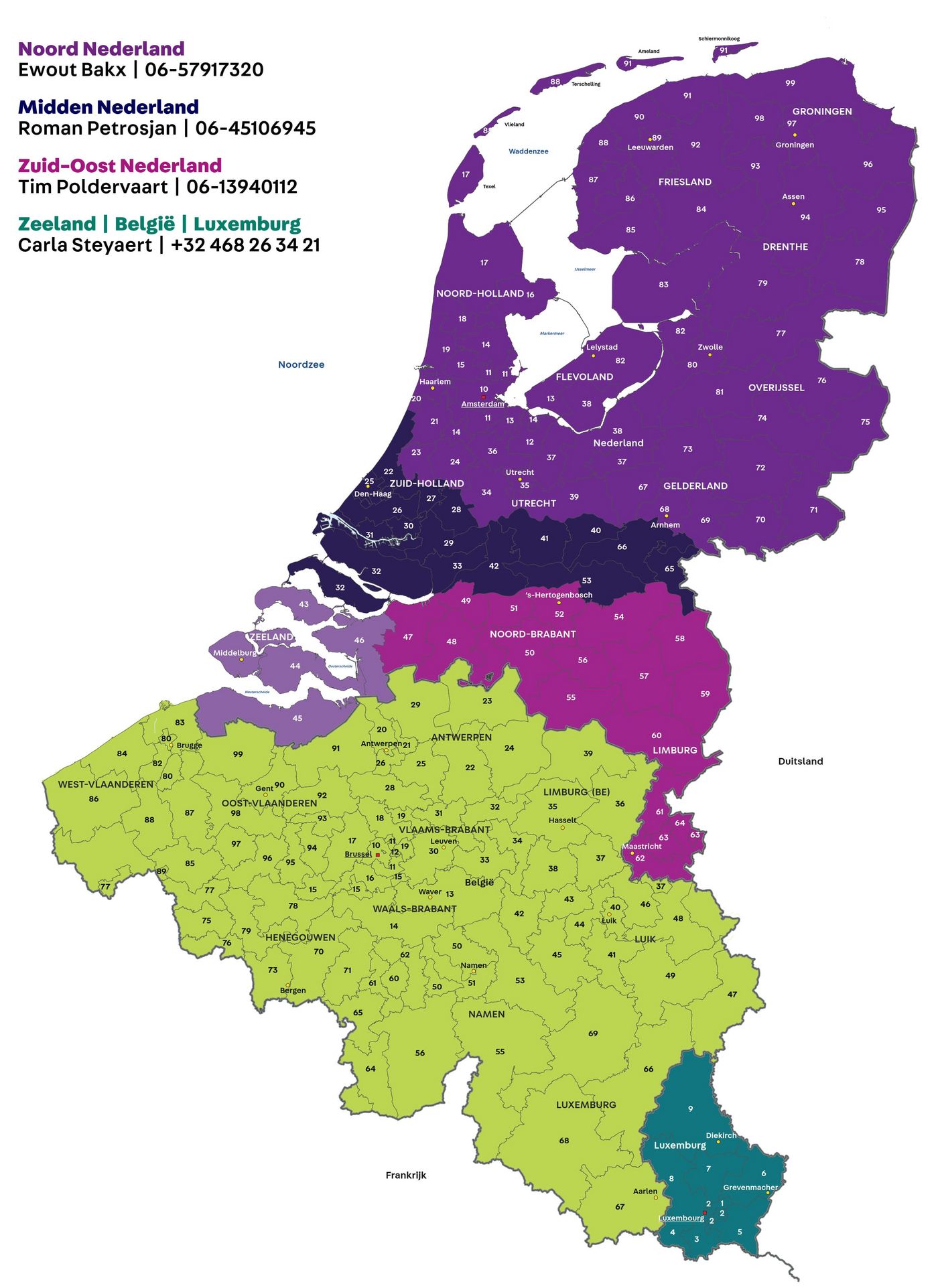 Kaart Benelux